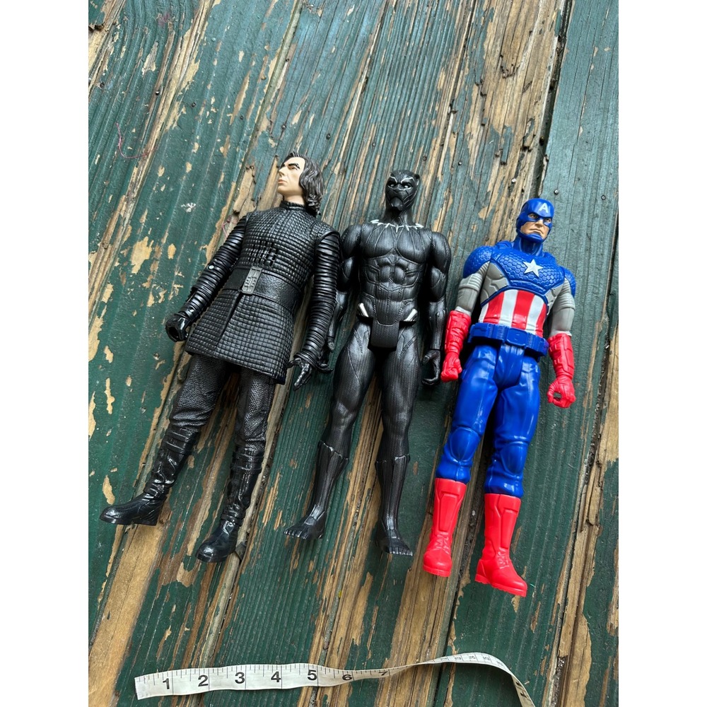 Marvel Star Wars Action Figure Lot Captain America Black Panther Kylo Ren 12in